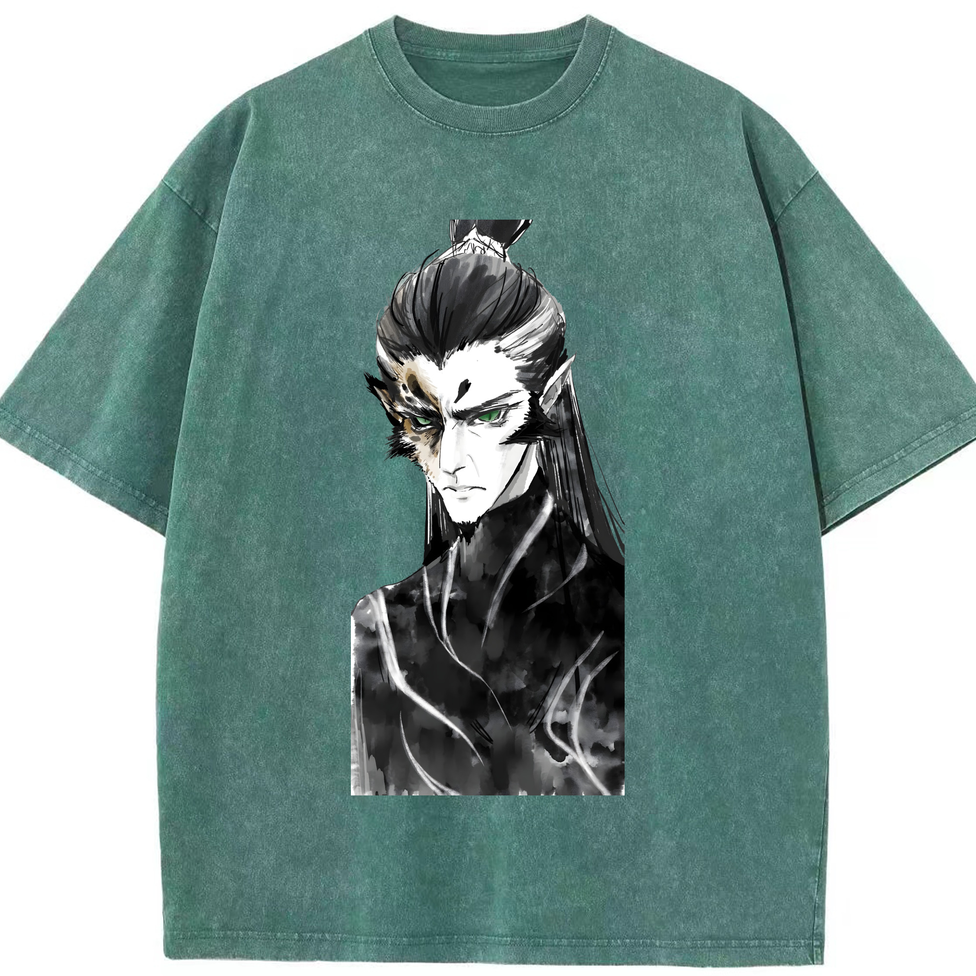 （画像用） Ne Zha 2 ナタ 魔童の大暴れ 綿100% ヴィンテージ風 半袖Tシャツ（フロントプリント）